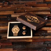 Eco Friendly Gift Box, Wooden Watch and Cufflinks (Inside)