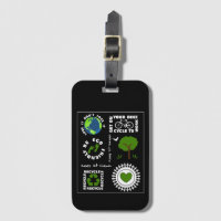 Eco Friendly Go Green Love Planet Earth Themed Luggage Tag