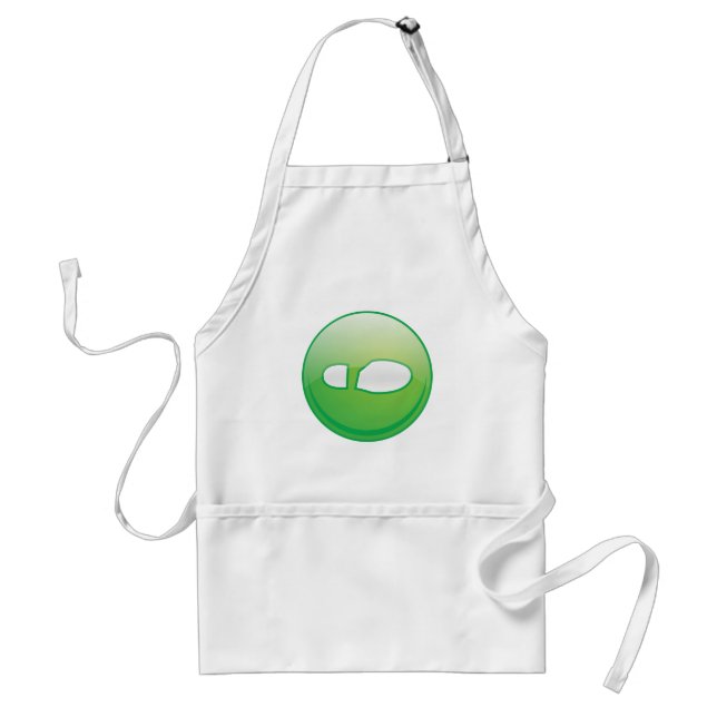 Eco-Friendly Green Footprint Icon Adult Apron (Front)