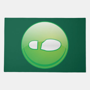 Eco-Friendly Green Footprint Icon Doormat