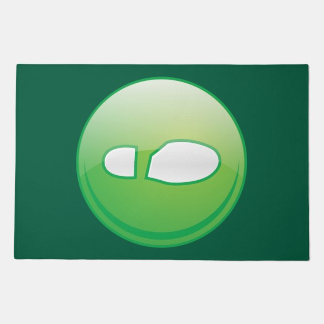 Eco-Friendly Green Footprint Icon Doormat (Front)