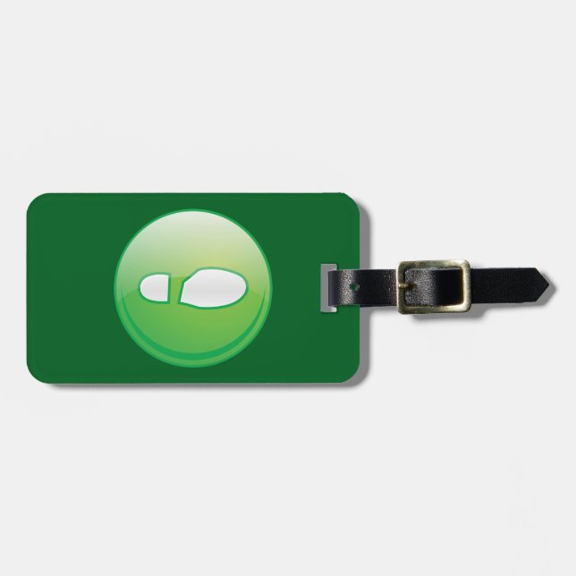 Eco-Friendly Green Footprint Icon Luggage Tag (Front Horizontal)