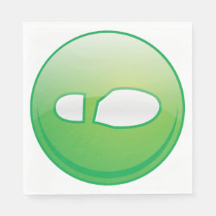 Eco-Friendly Green Footprint Icon Napkins
