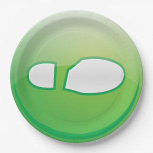 Eco-Friendly Green Footprint Icon Paper Plates