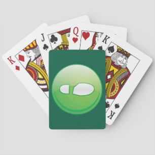 Eco-Friendly Green Footprint Icon Poker Cards