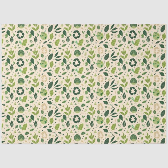 Eco-friendly Green Modern Promotional Pattern 1 Tissue Paper (Front)