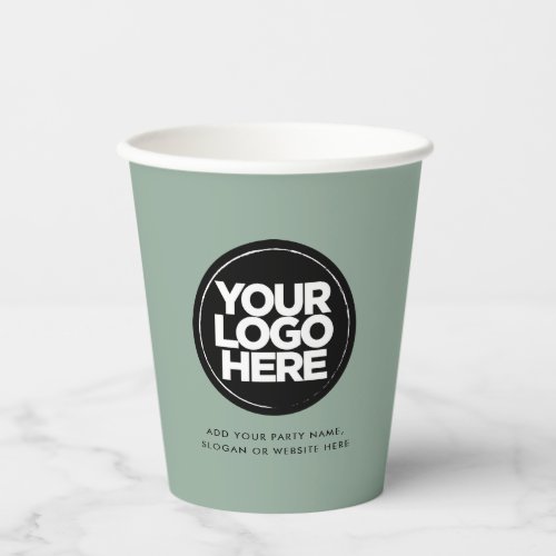 Eco_friendly Green  Personalized Logo and Text Paper Cups