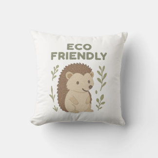 Eco Friendly Hedgehog Throw Pillow