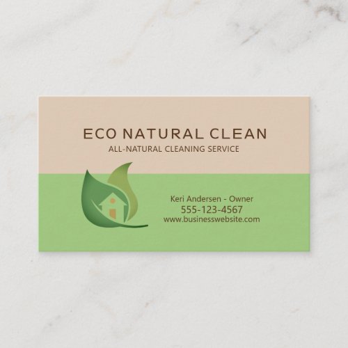 Eco Friendly House Cleaning Service All Natural Business Card