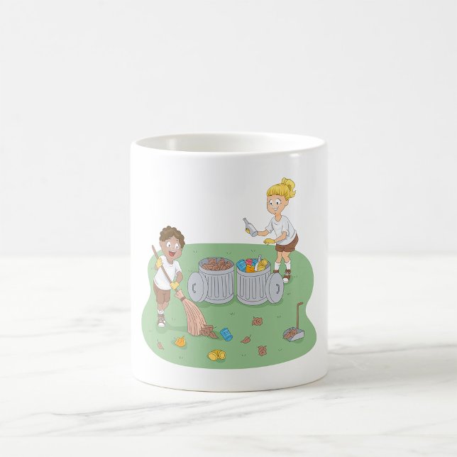 Eco-Friendly Kids Cleaning Campsite Recycling  Coffee Mug (Creator Uploaded)