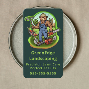Eco-Friendly Lawn Care Landscaping Groundskeeping Business Card