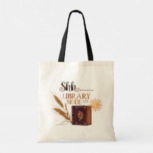 Eco-Friendly "Library Mode On" Canvas Budget Tote 