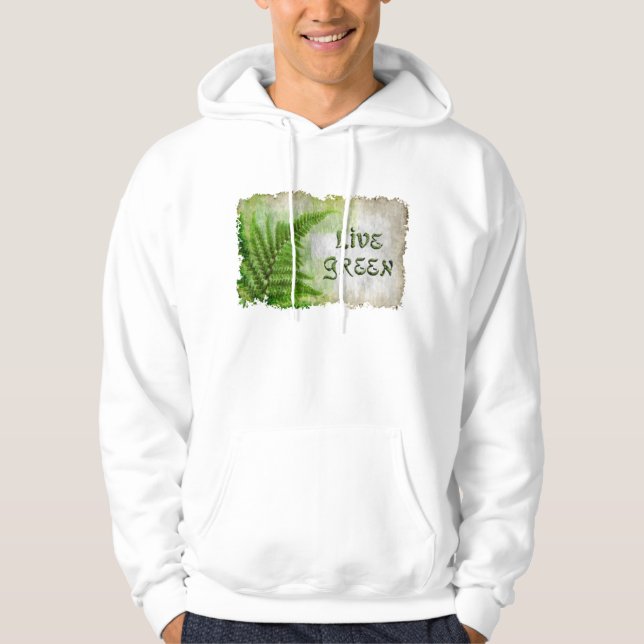 Eco Friendly "Live Green" Art-lovers Hoodie (Front)