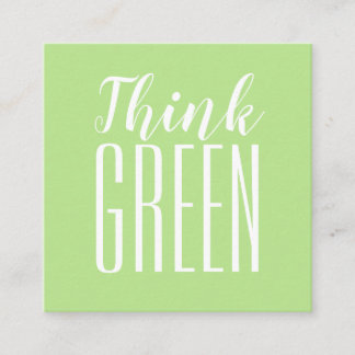 Eco friendly minimalist pro environment green square business card
