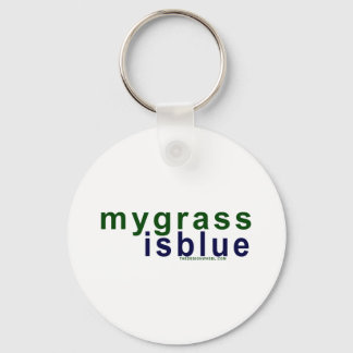 Eco-Friendly My Grass Is Blue Keychain