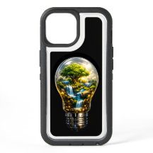 Eco-Friendly Nature in a Light Bulb iPhone 15 Case