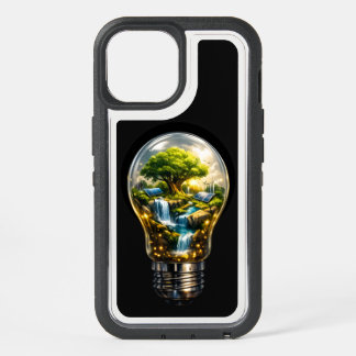 Eco-Friendly Nature in a Light Bulb iPhone 15 Case