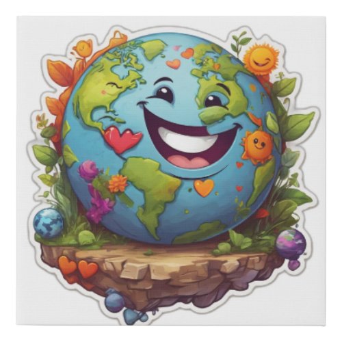 Eco_Friendly Planet Pal Vibrant Canvas Print