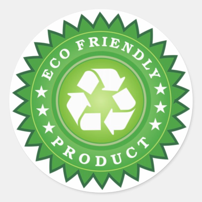 ECO FRIENDLY PRODUCT CLASSIC ROUND STICKER (Front)