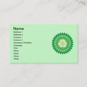 Eco Friendly Product Sticker Business Card