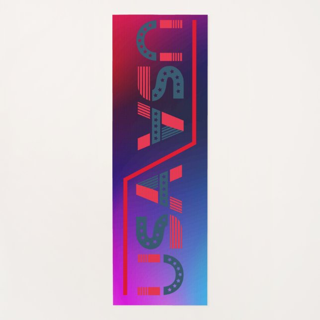 Eco Friendly Rainbow Color Comfortable Yoga Mat (Front)