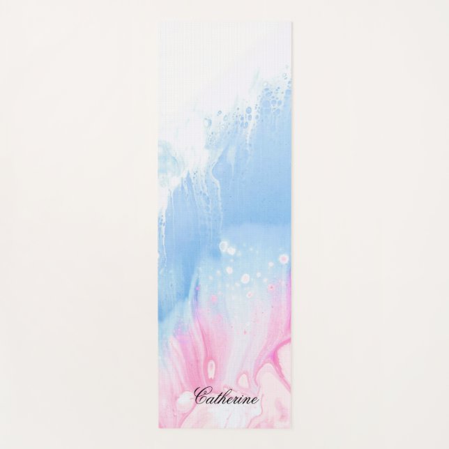 Eco Friendly Rainbow Color Custom Name Modern Yoga Mat (Front)