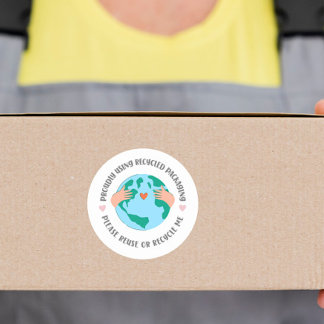 Eco-Friendly Recycled Packaging earth green Classic Round Sticker