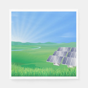 Eco-Friendly Solar Panel Landscape Napkins