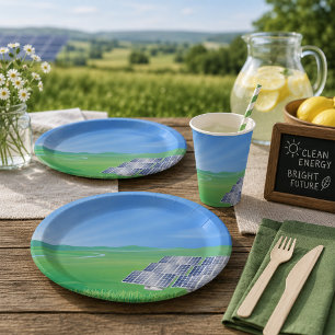 Eco-Friendly Solar Panel Landscape Paper Plates