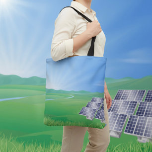 Eco-Friendly Solar Panel Landscape Tote Bag