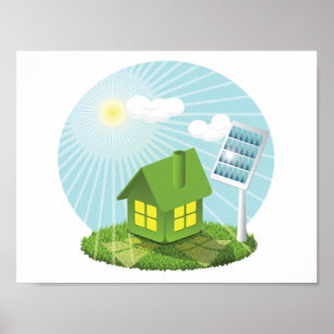 Eco Friendly Solar Powered Home Poster