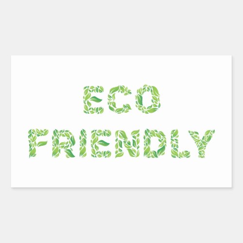 Eco friendly sticker Ecology product Green Rectangular Sticker