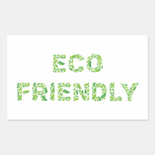 Eco friendly sticker. Ecology product. Green Rectangular Sticker