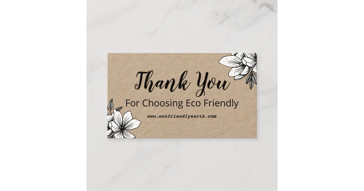 Eco Friendly Thank You Business Card Zazzle