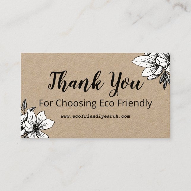 Eco Friendly Thank You Business Card (Front)