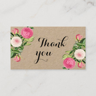 Eco friendly thank you handmade simple floral business card