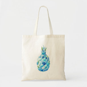 Eco Friendly Tote with Blue Watercolor Pineapple Bag