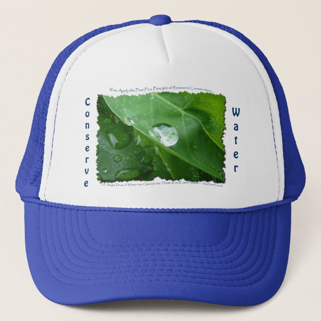 ECO FRIENDLY WATER CONSERVATION Gifts & Gear Trucker Hat (Front)