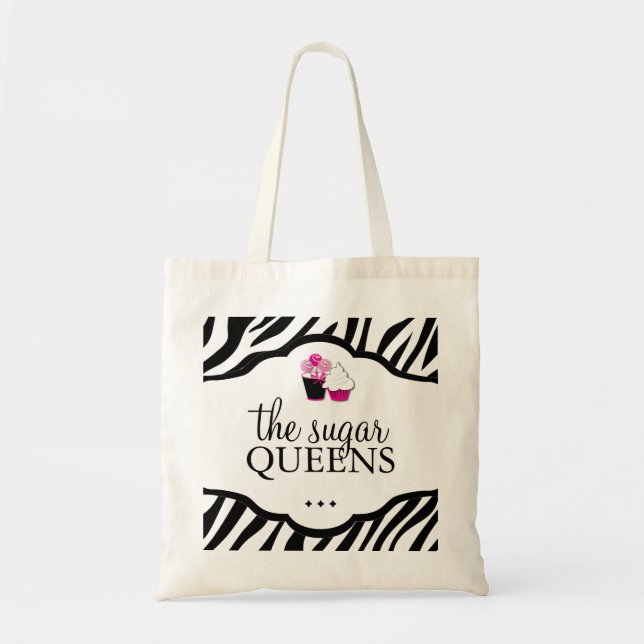 Eco-Friendly Zebra Cupcake Shopping Bag (Front)