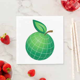 Eco Globe Fruit Green Earth Leaf Sphere Napkins