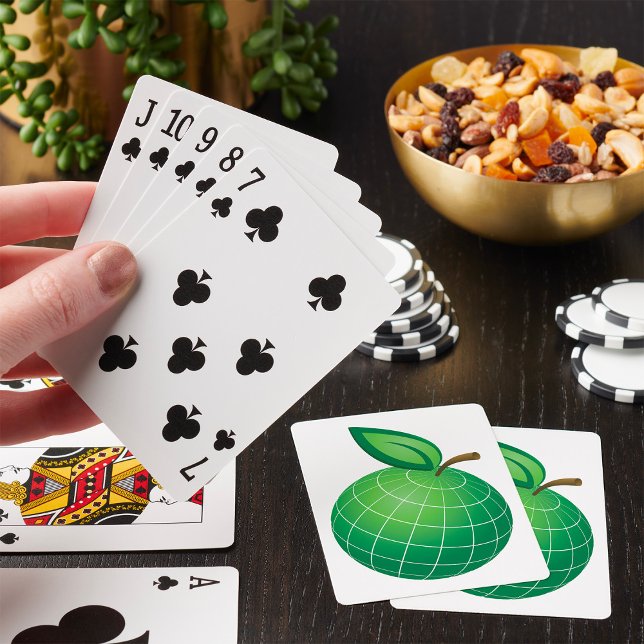 Eco Globe Fruit Green Earth Leaf Sphere  Poker Cards (Creator Uploaded)