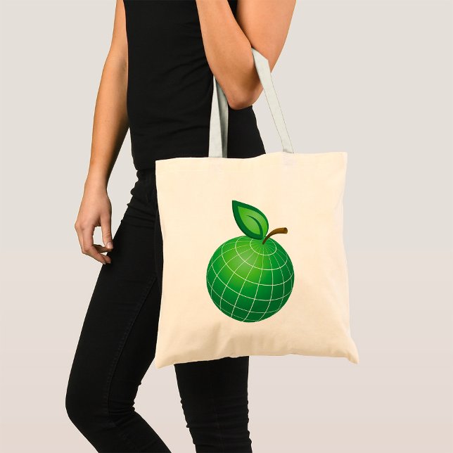Eco Globe Fruit Green Earth Leaf Sphere  Tote Bag (Creator Uploaded)