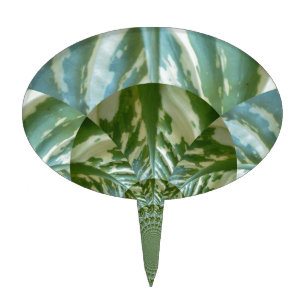 Eco Green Camo Kaleidoscope Art Print Design Cake Topper