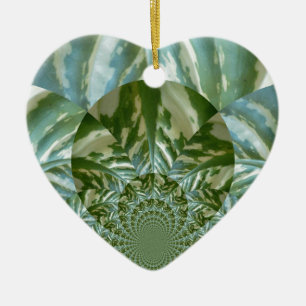 Eco Green Camo Kaleidoscope Art Print Design Ceramic Ornament