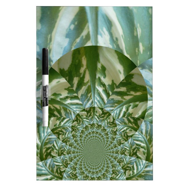 Eco Green Camo Kaleidoscope Art Print Design Dry Erase Board (Front)