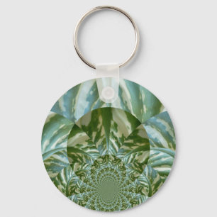 Eco Green Camo Kaleidoscope Art Print Design Keychain