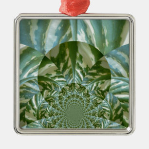 Eco Green Camo Kaleidoscope Art Print Design Metal Ornament