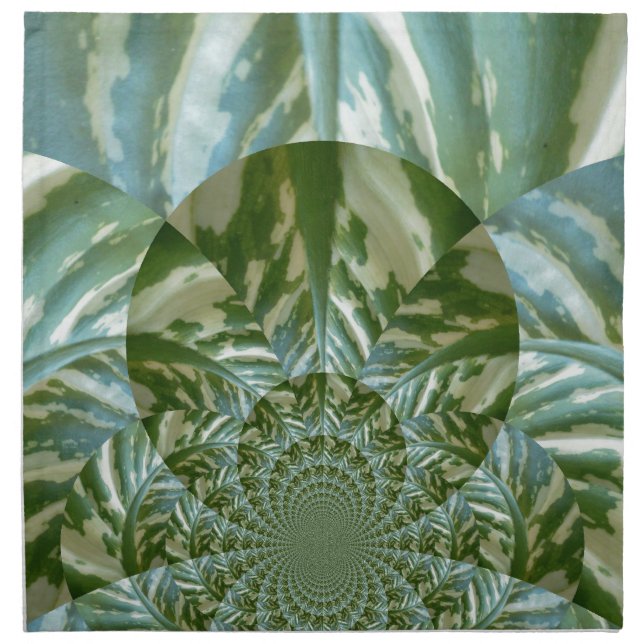 Eco Green Camo Kaleidoscope Art Print Design Napkin (Front)