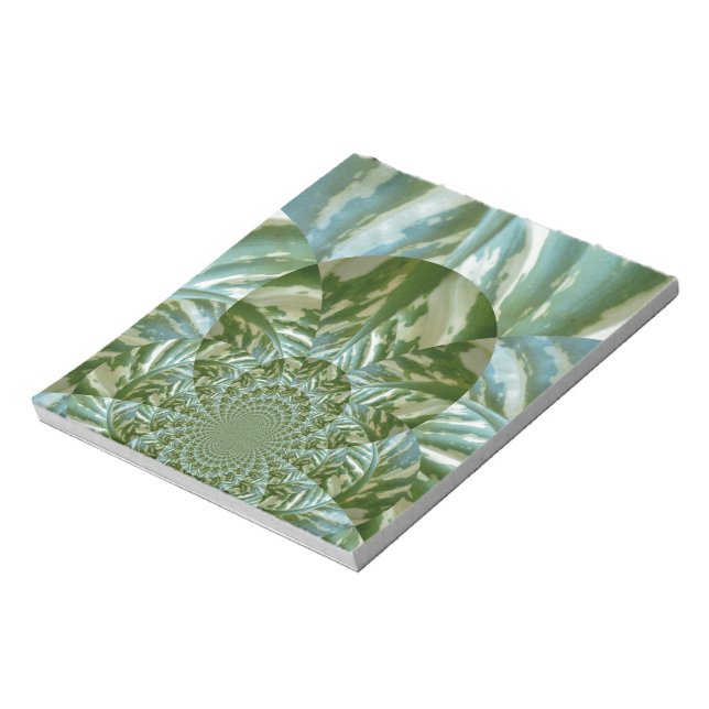 Eco Green Camo Kaleidoscope Art Print Design Notepad (Rotated)