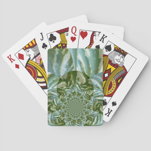 Eco Green Camo Kaleidoscope Art Print Design Poker Cards (Back)